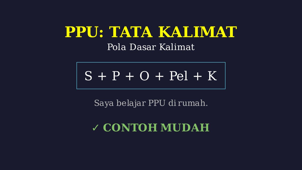 Pola Kalimat dan Contohnya