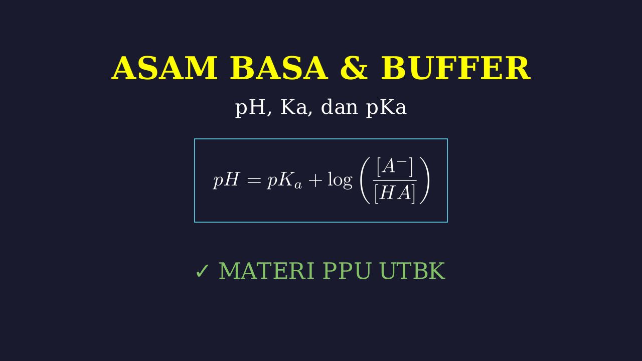 Asam, Basa, dan Buffer: Perhitungan pH, pKa, & Ka