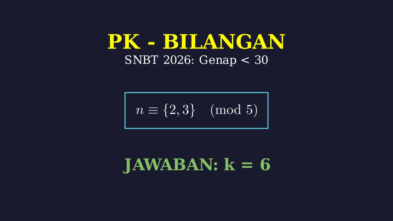 PK SNBT: Bilangan Genap dan Sisa Bagi