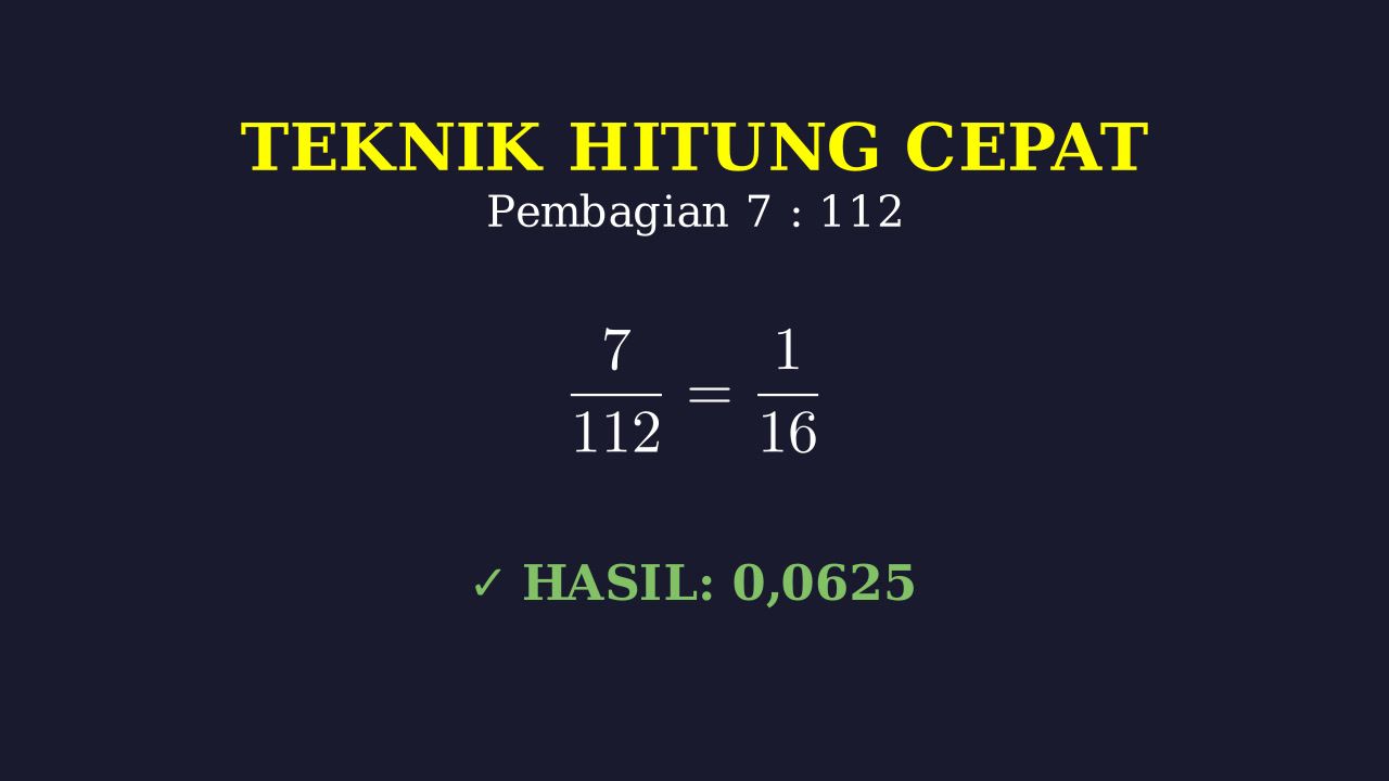 Trik Cepat Pembagian Pecahan Sederhana