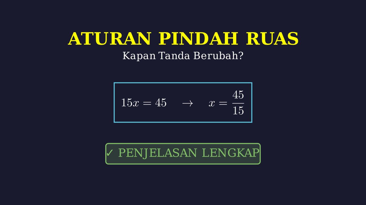 Pindah Ruas: Aturan Perubahan Tanda