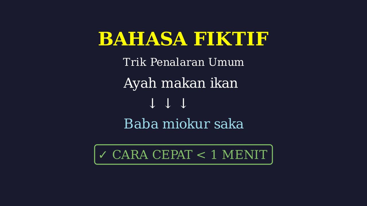 Trik Cepat Logika Bahasa Fiktif
