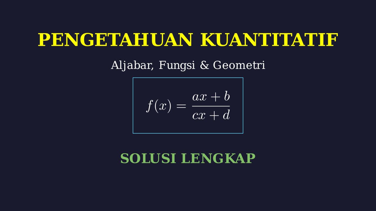 Bedah Soal Matematika Dasar: Aljabar hingga Geometri