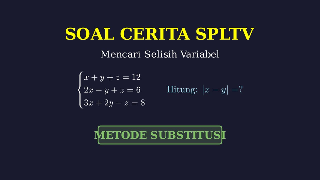 Soal Cerita SPLTV: Metode Substitusi