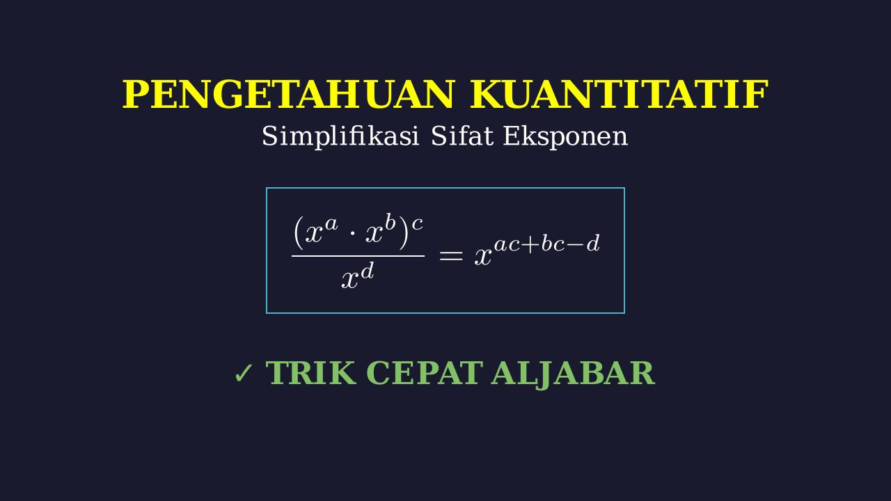 Sifat dan Simplifikasi Eksponen