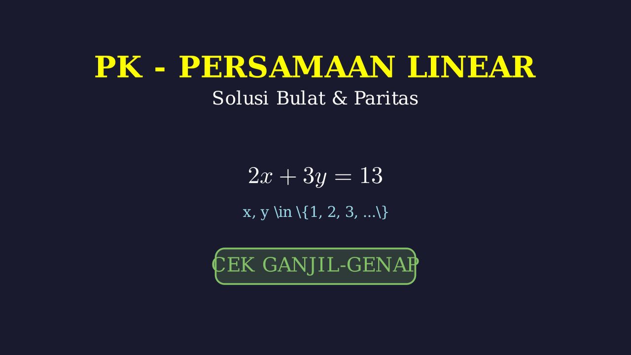 Solusi PLDV: Bilangan Bulat & Paritas