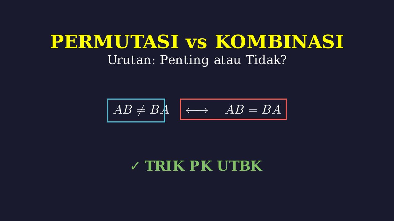 Permutasi vs Kombinasi: Perbedaan Urutan