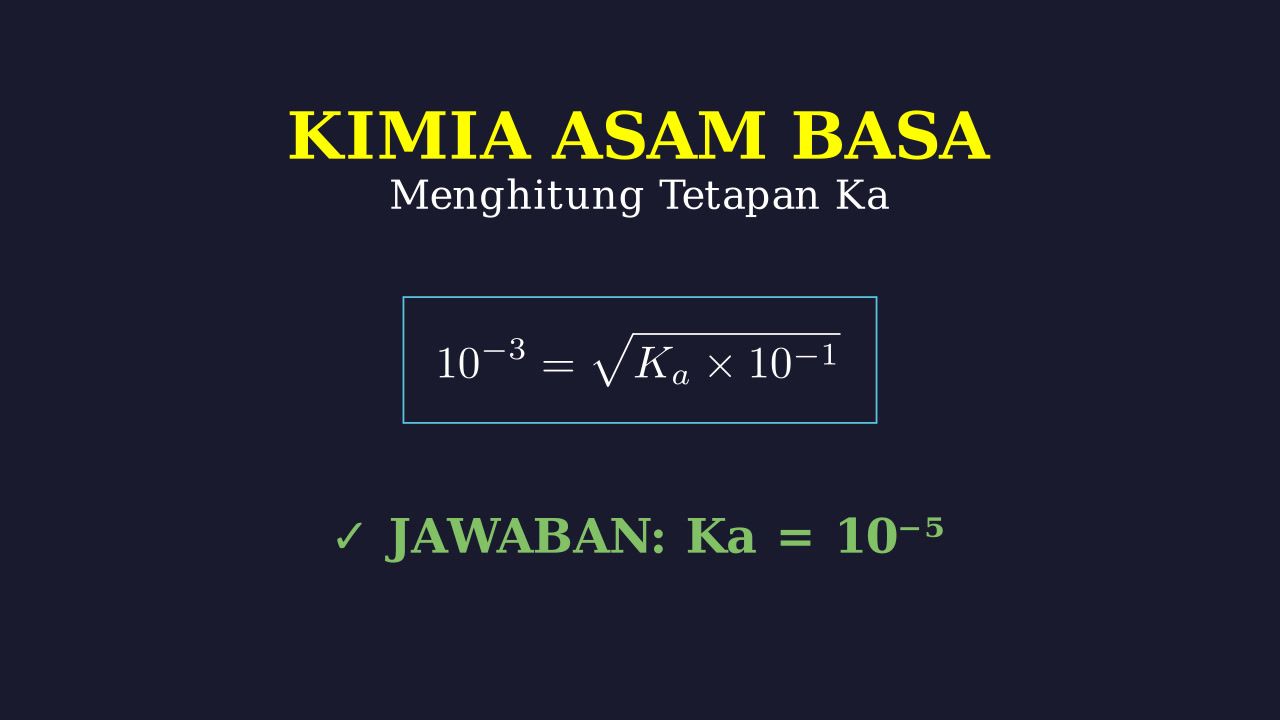 Menghitung Tetapan Ionisasi (Ka) Asam Asetat