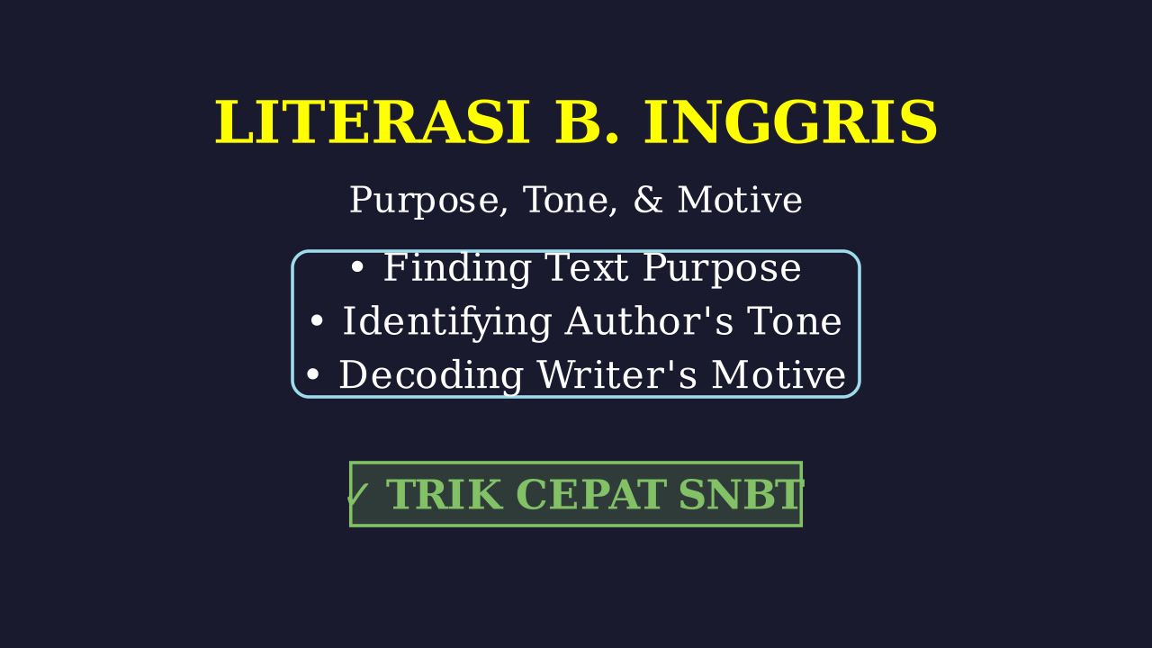 Literasi Bahasa Inggris: Purpose, Tone, & Motive