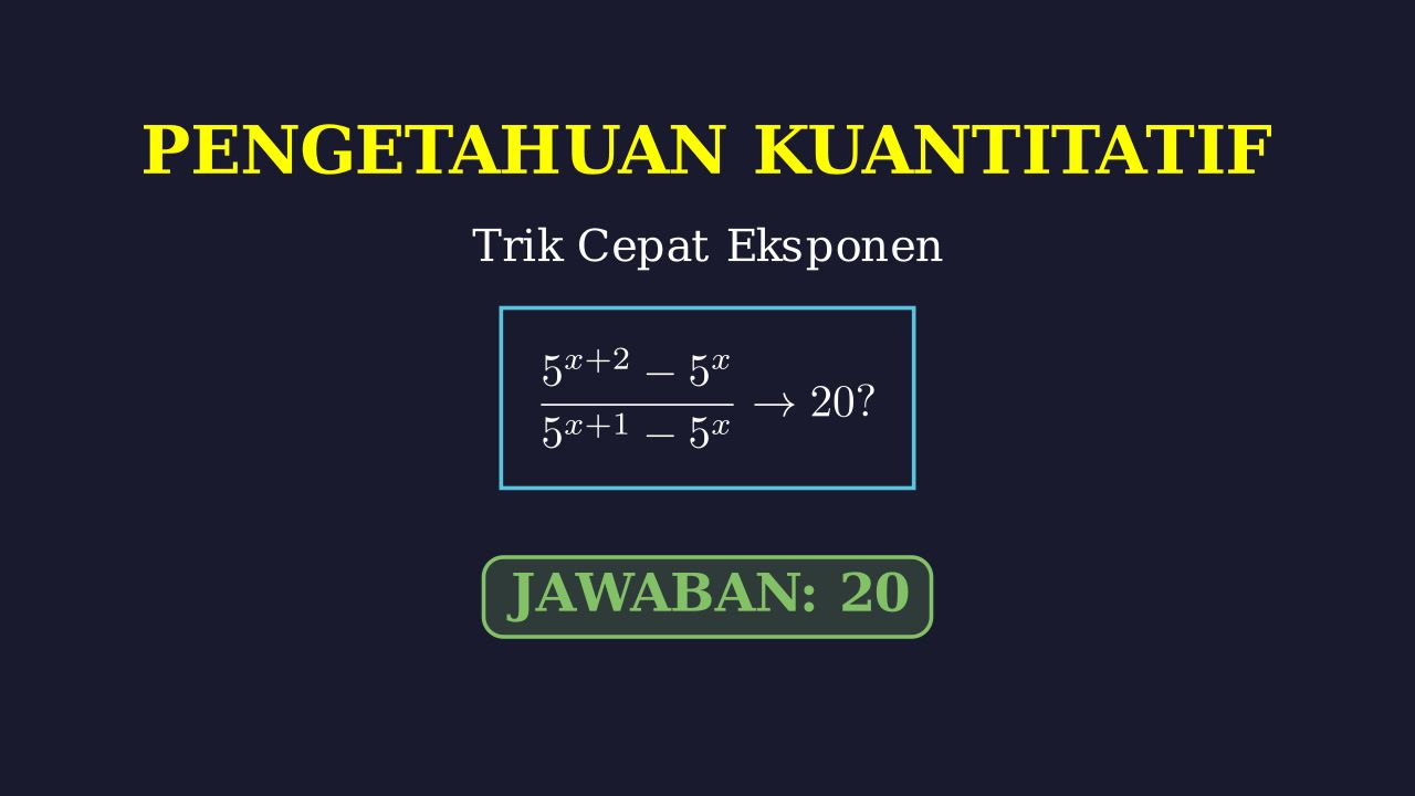 Langkah Mendapatkan Jawaban 20: Eksponen