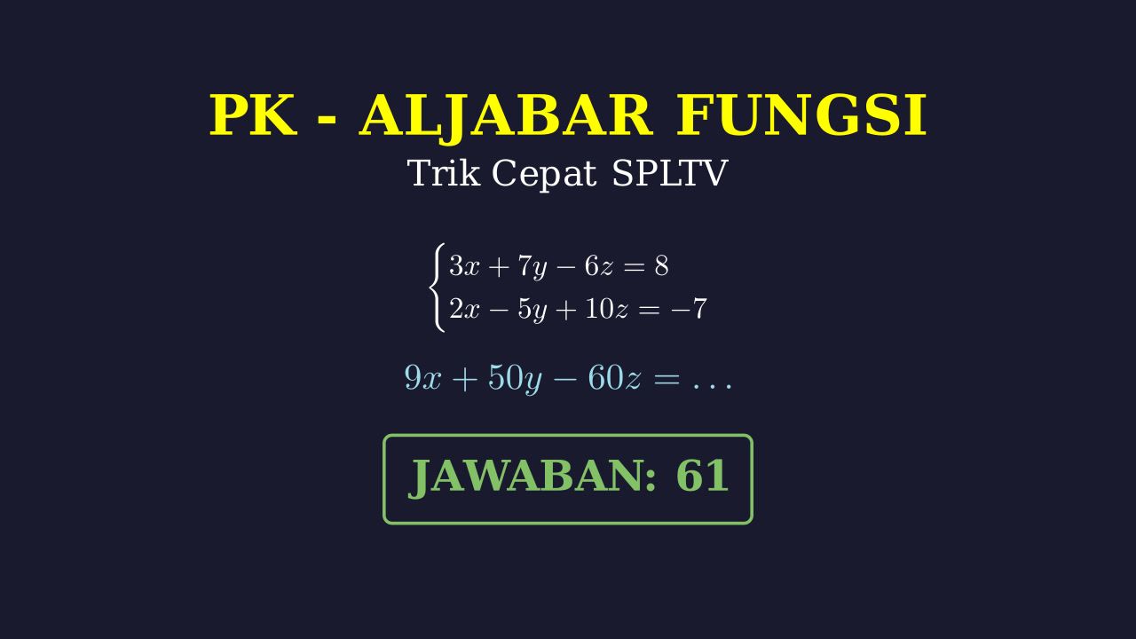 Menentukan Nilai Ekspresi SPLTV