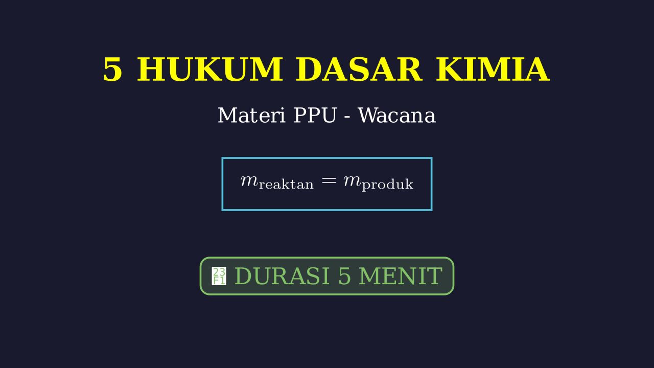 5 Hukum Dasar Kimia Dalam 5 Menit