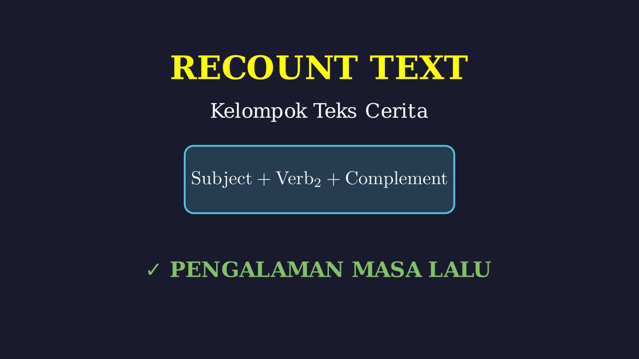 Recount Text: Struktur dan Ciri