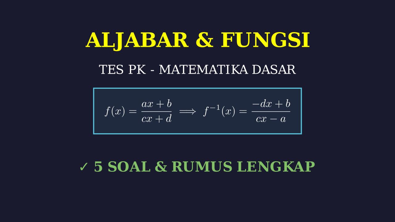 Matematika Dasar: Rumus & Latihan Soal Tes Kuliah