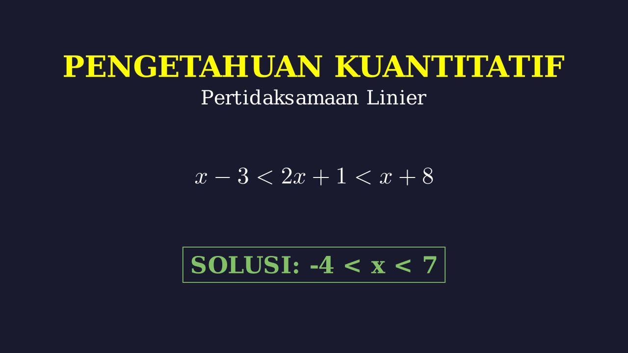 Menyelesaikan Pertidaksamaan Linear Ganda