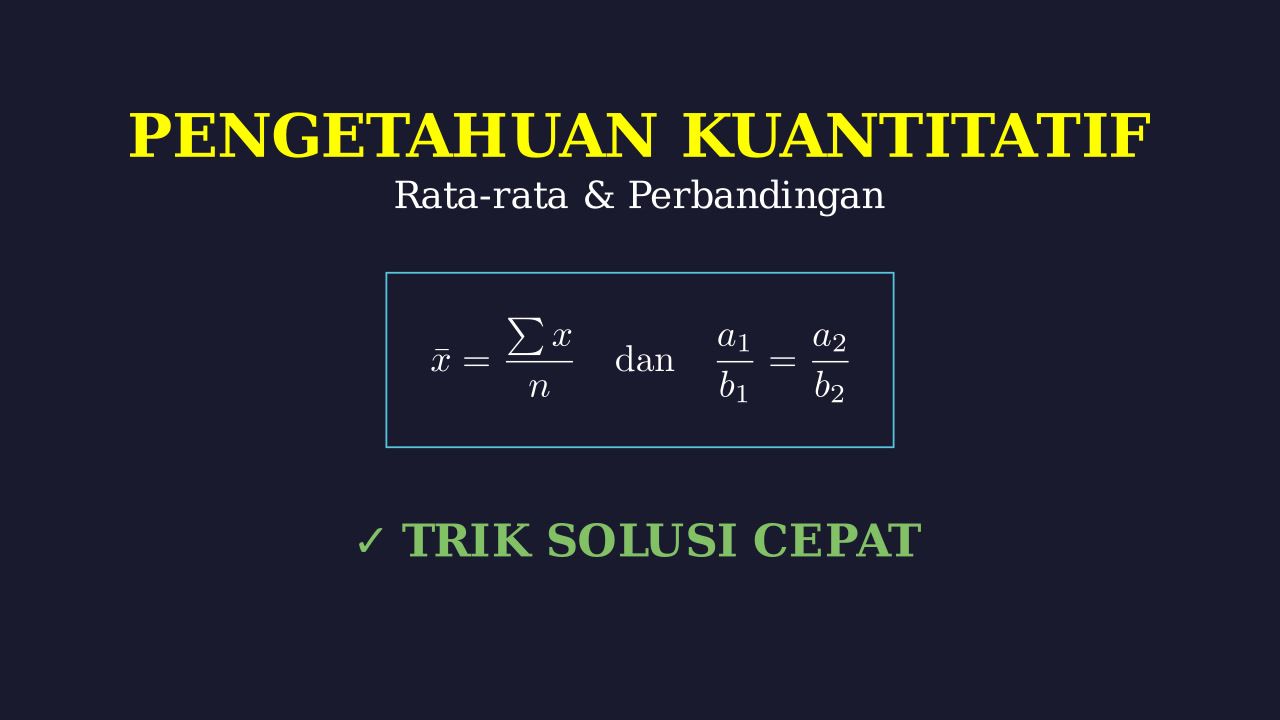 Perbandingan Senilai & Rata-rata Statistika