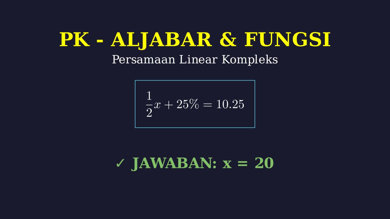 Multi-Step Linear Equations: Fractions & Percentages