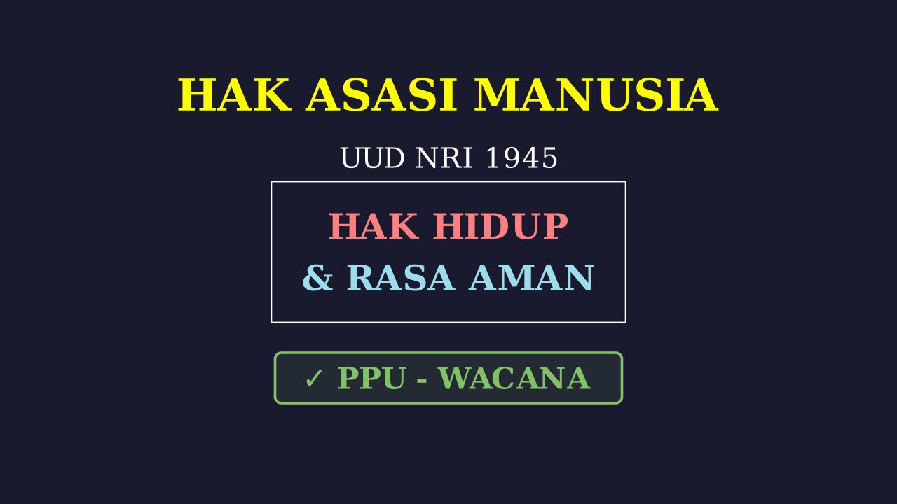 HAM: Hak Hidup dan Rasa Aman dalam UUD 1945