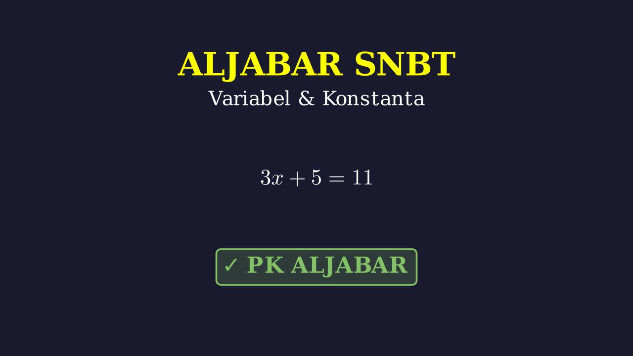 Aljabar SNBT: Variabel dan Konstanta