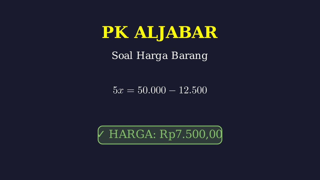 Menghitung Harga Satuan Barang
