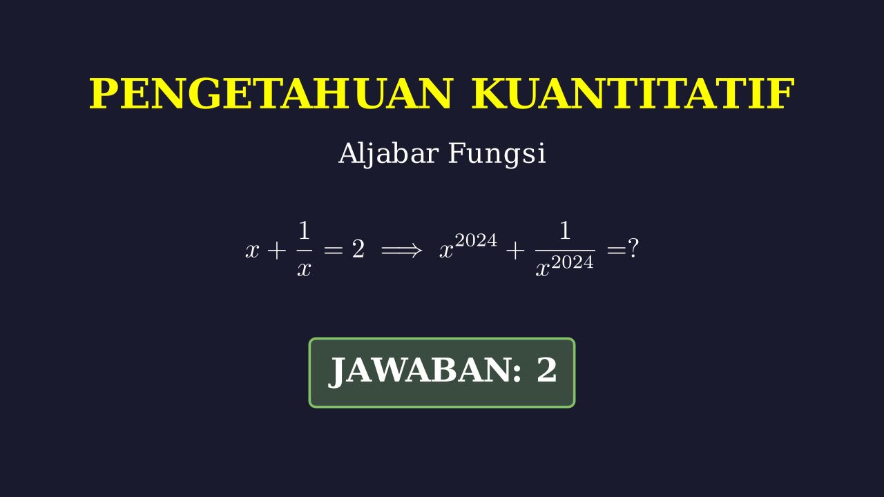 Trik Aljabar: Persamaan Pangkat Besar