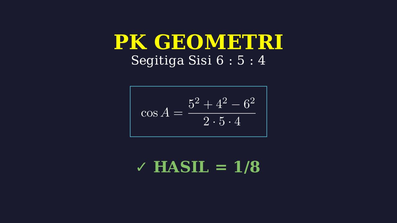 Menentukan Nilai Cosinus dari Perbandingan Sisi