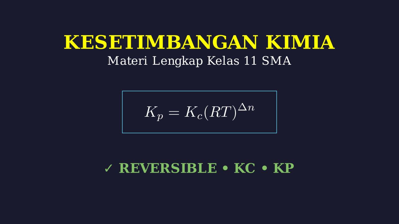 Kesetimbangan Kimia: Reaksi, Kc, dan Kp