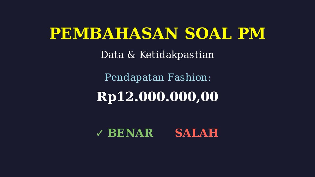 Analisis Pendapatan Fashion Toserba