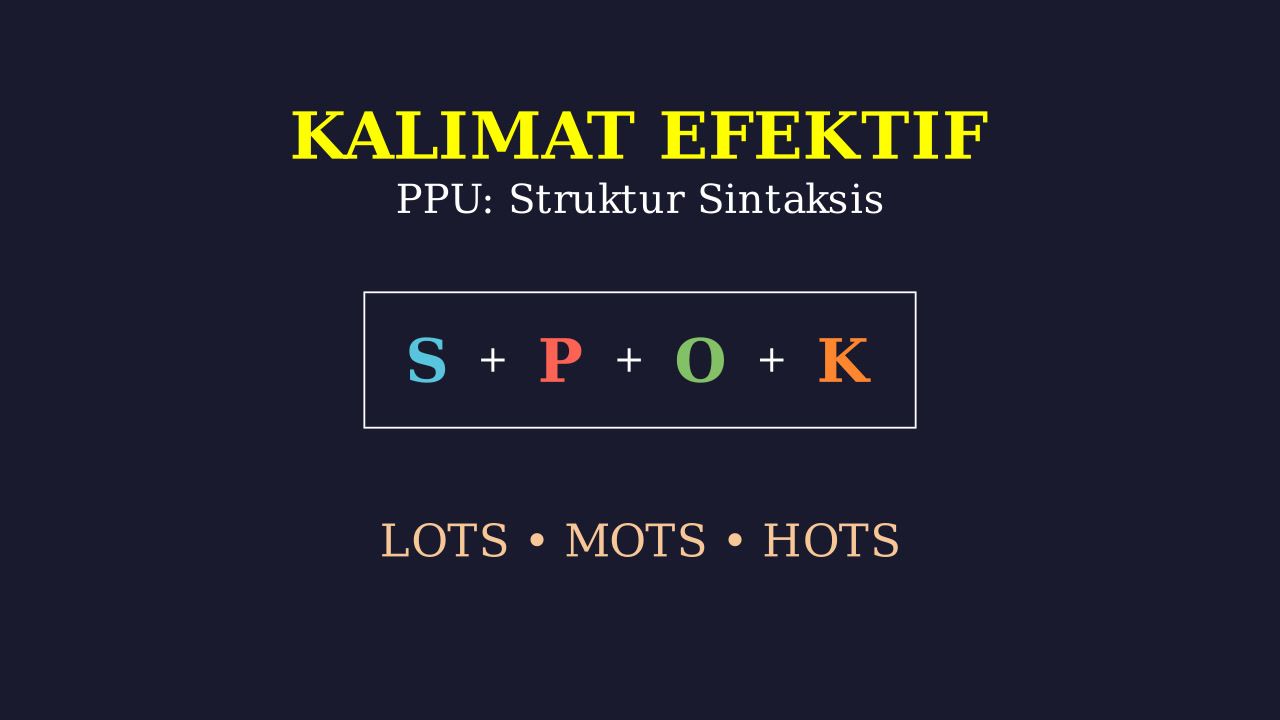 Kalimat Efektif: Sintaksis & Latihan LOTS-HOTS