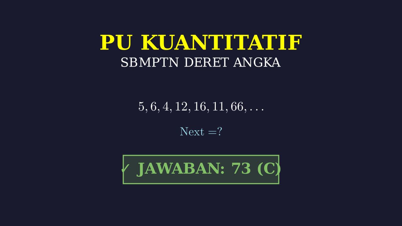 Trik Soal Deret Angka SBMPTN