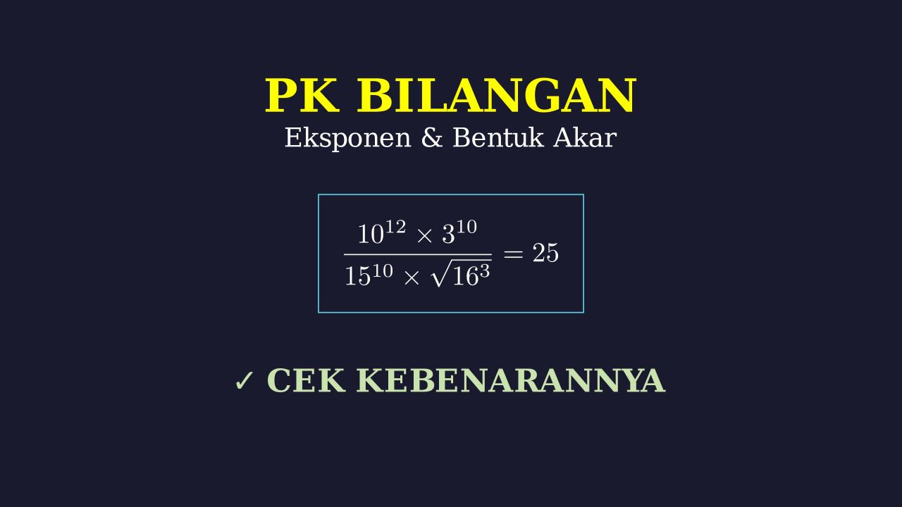 Pembuktian Operasi Bilangan Berpangkat