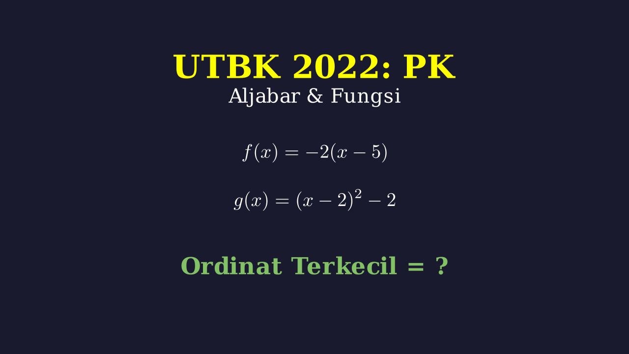 UTBK 2022: Ordinat Terkecil Titik Potong Grafik