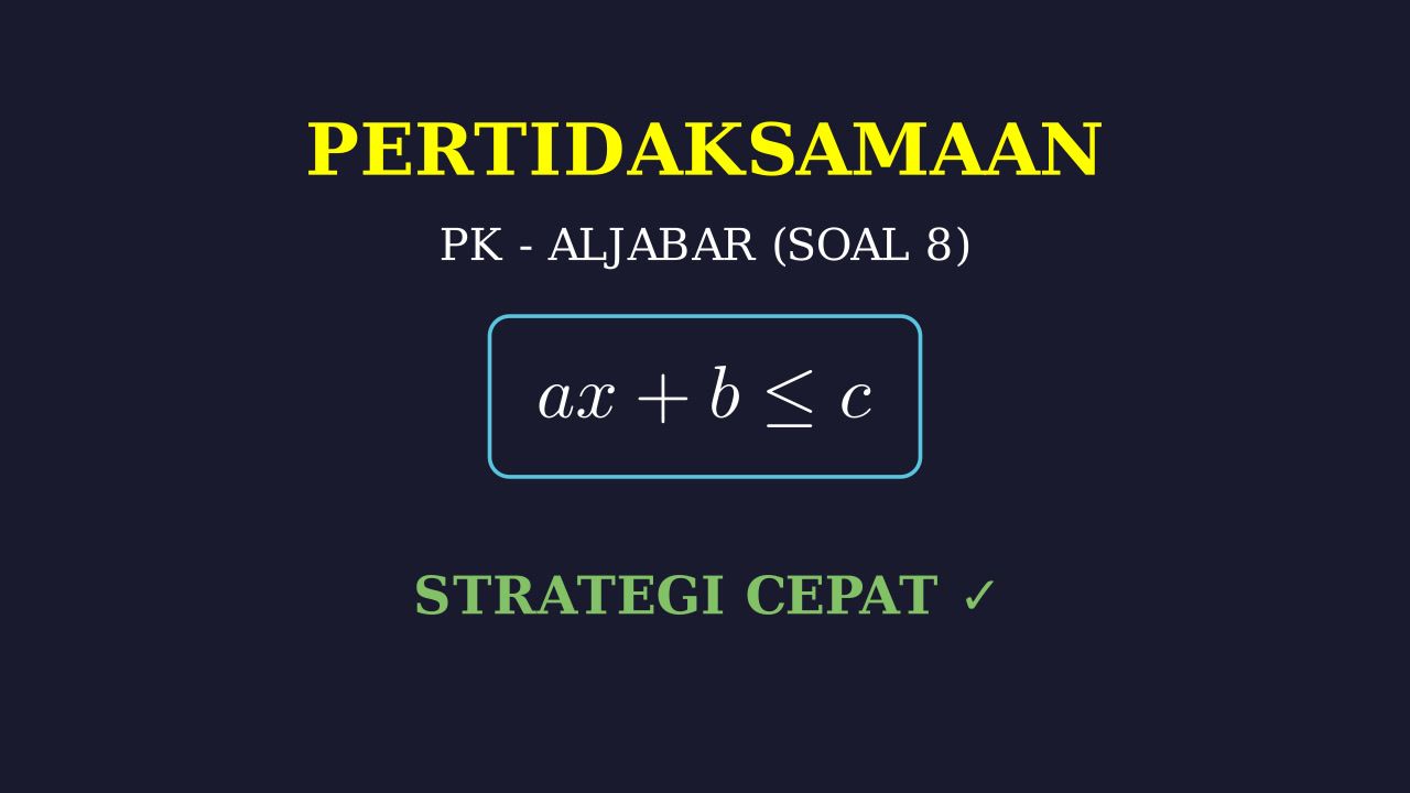 Konsep Dasar Pertidaksamaan Linear