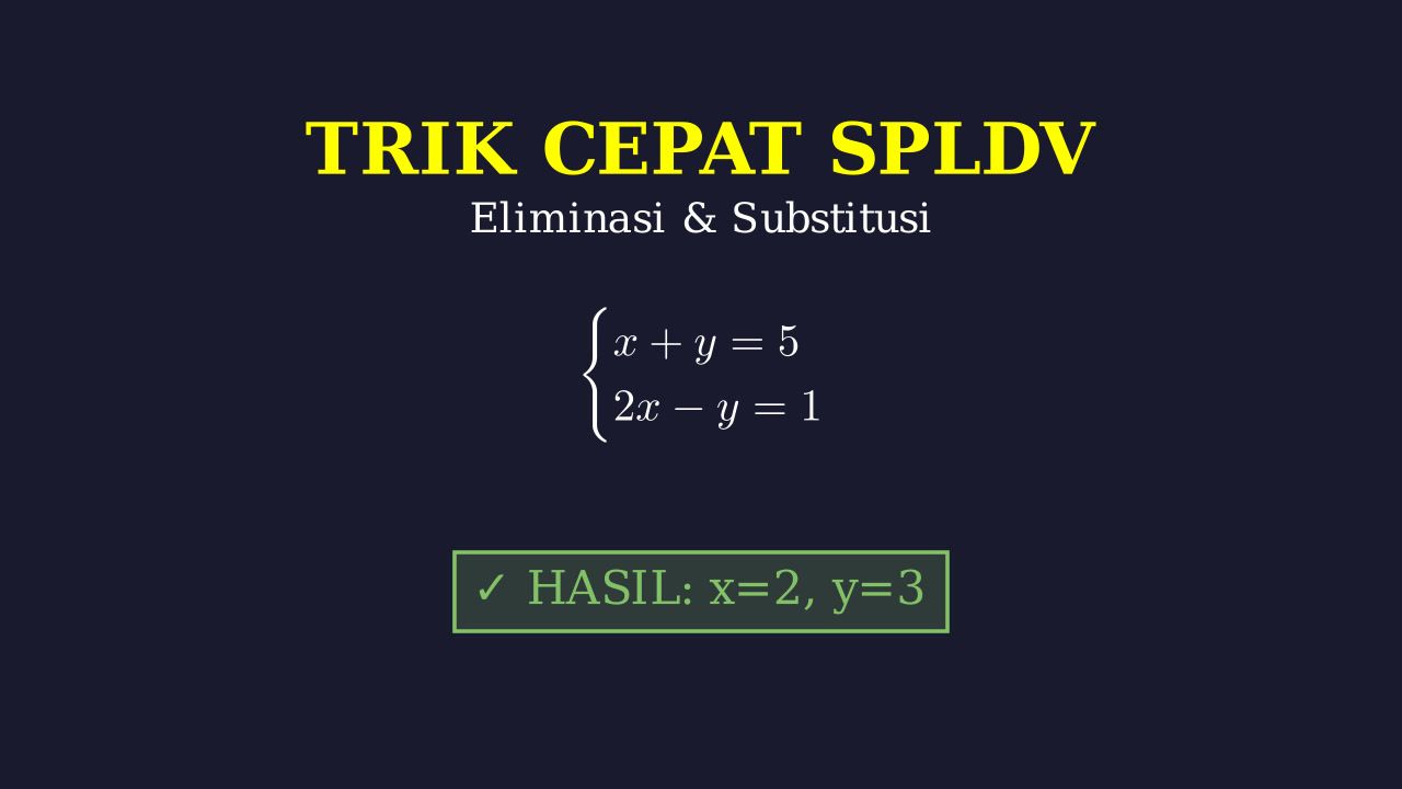 Trik Cepat Selesaikan Sistem Persamaan