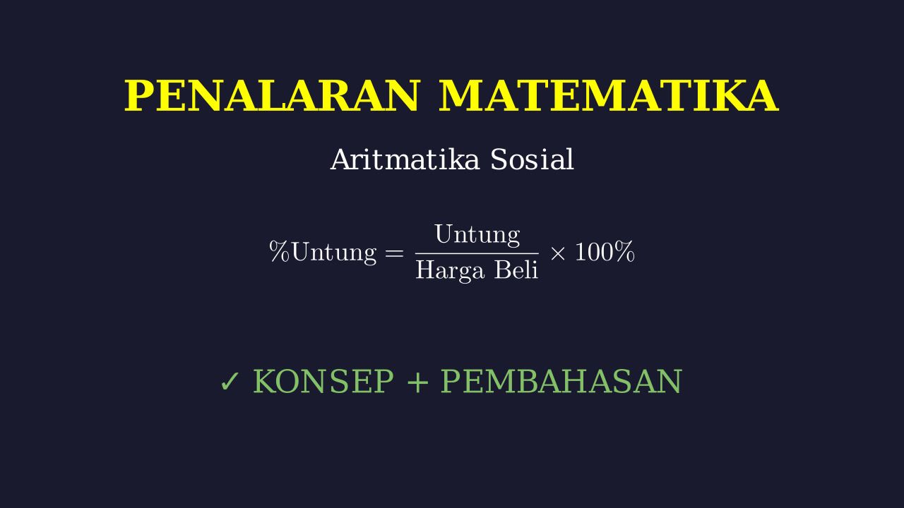 Aritmatika Sosial: Untung Dan Rugi