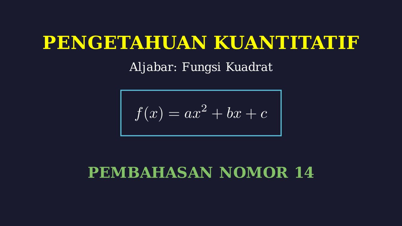Fungsi Kuadrat: Pengetahuan Kuantitatif