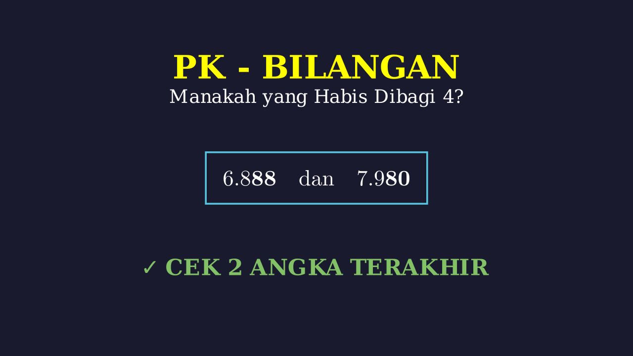Trik Cepat: Bilangan Habis Dibagi 4