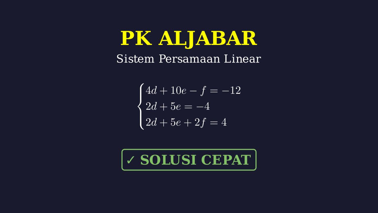 Sistem Persamaan Linear Tiga Variabel