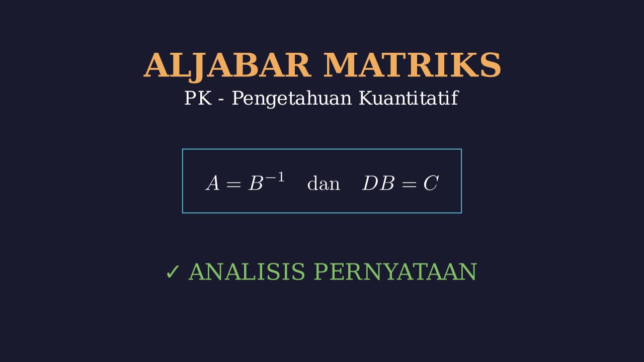 Sifat dan Invers Matriks