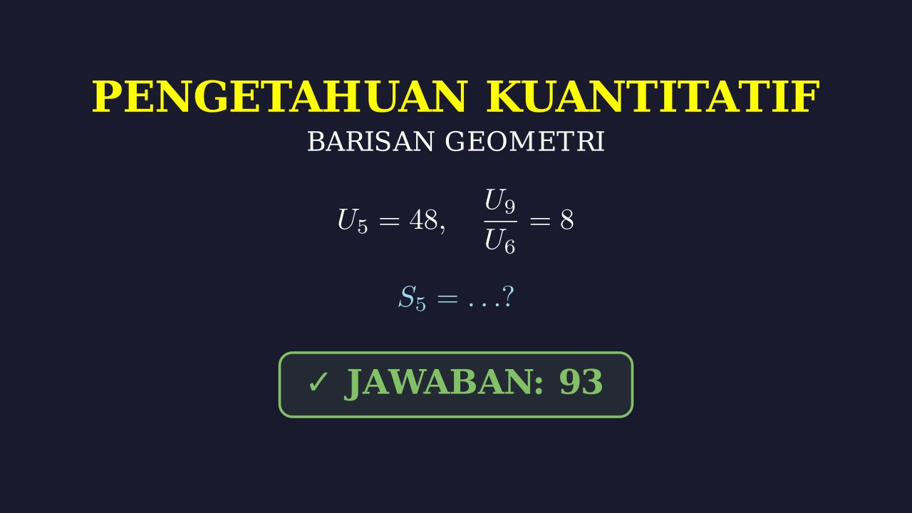 Jumlah 5 Suku Pertama Barisan Geometri