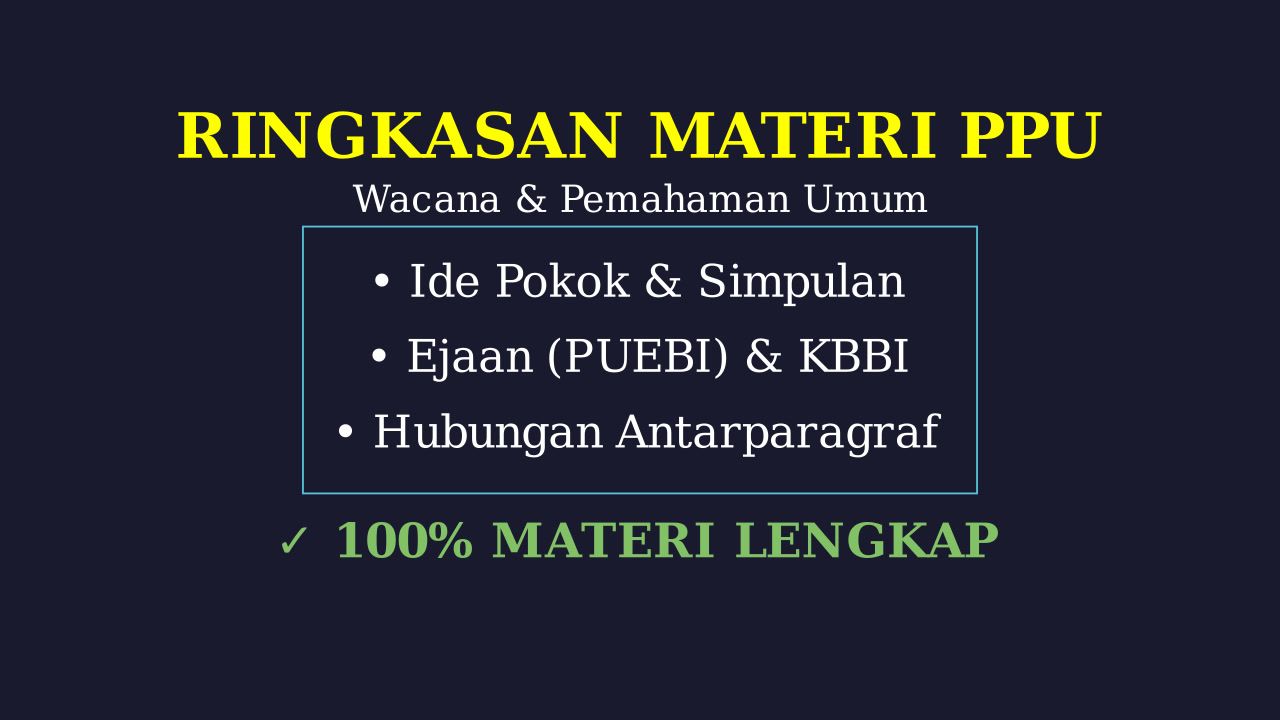 Ringkasan Lengkap Materi PPU