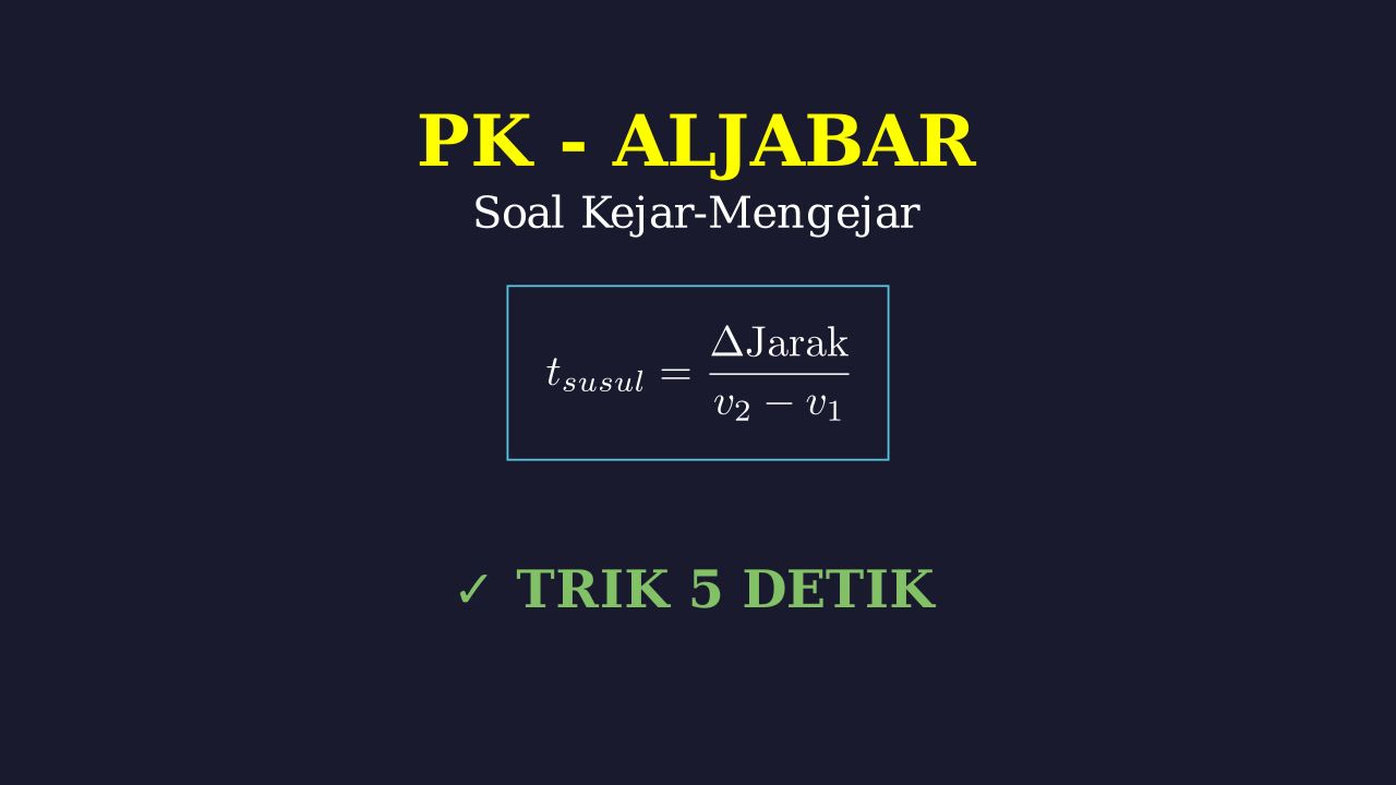 Kecepatan Relatif: Soal Kejar-Mengejar