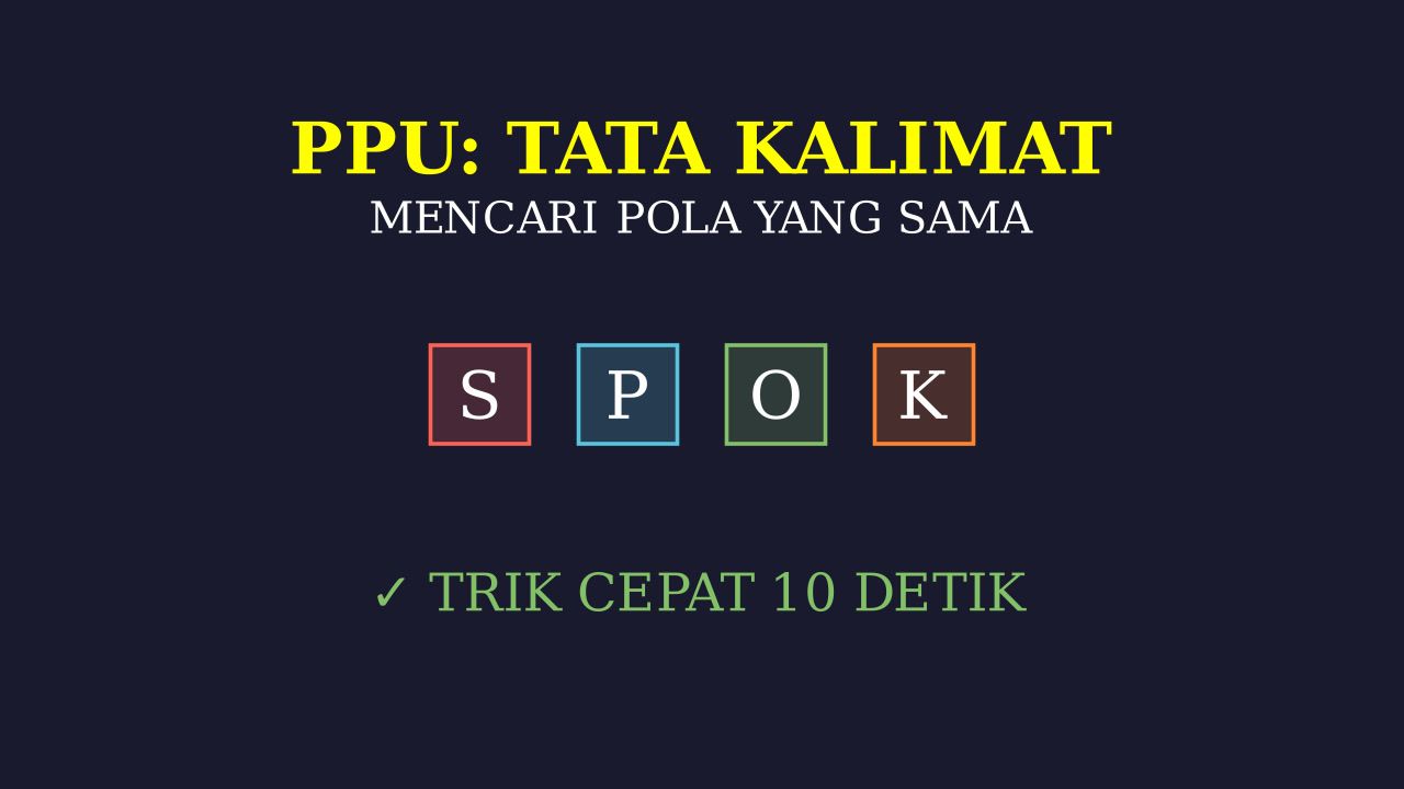 Analisis Pola Kalimat SPOK