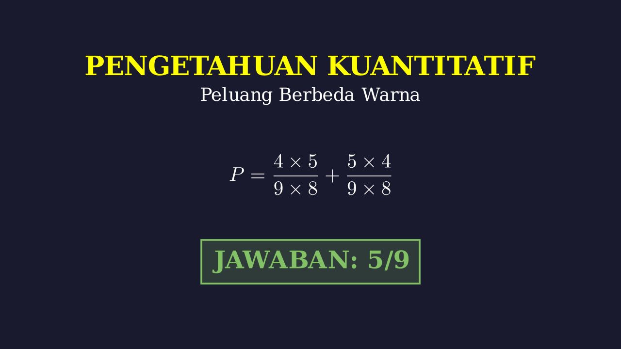 Peluang: Pengambilan Bola Berbeda Warna