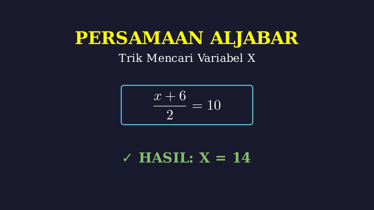 Aljabar: Mengisolasi Variabel X