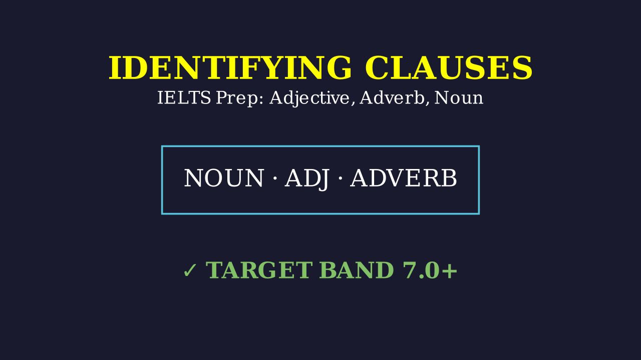 IELTS: Identifying Adjective, Adverb, and Noun Clauses
