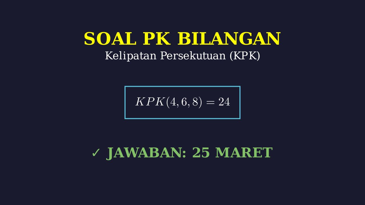 Soal Cerita KPK: Jadwal Latihan Bersama