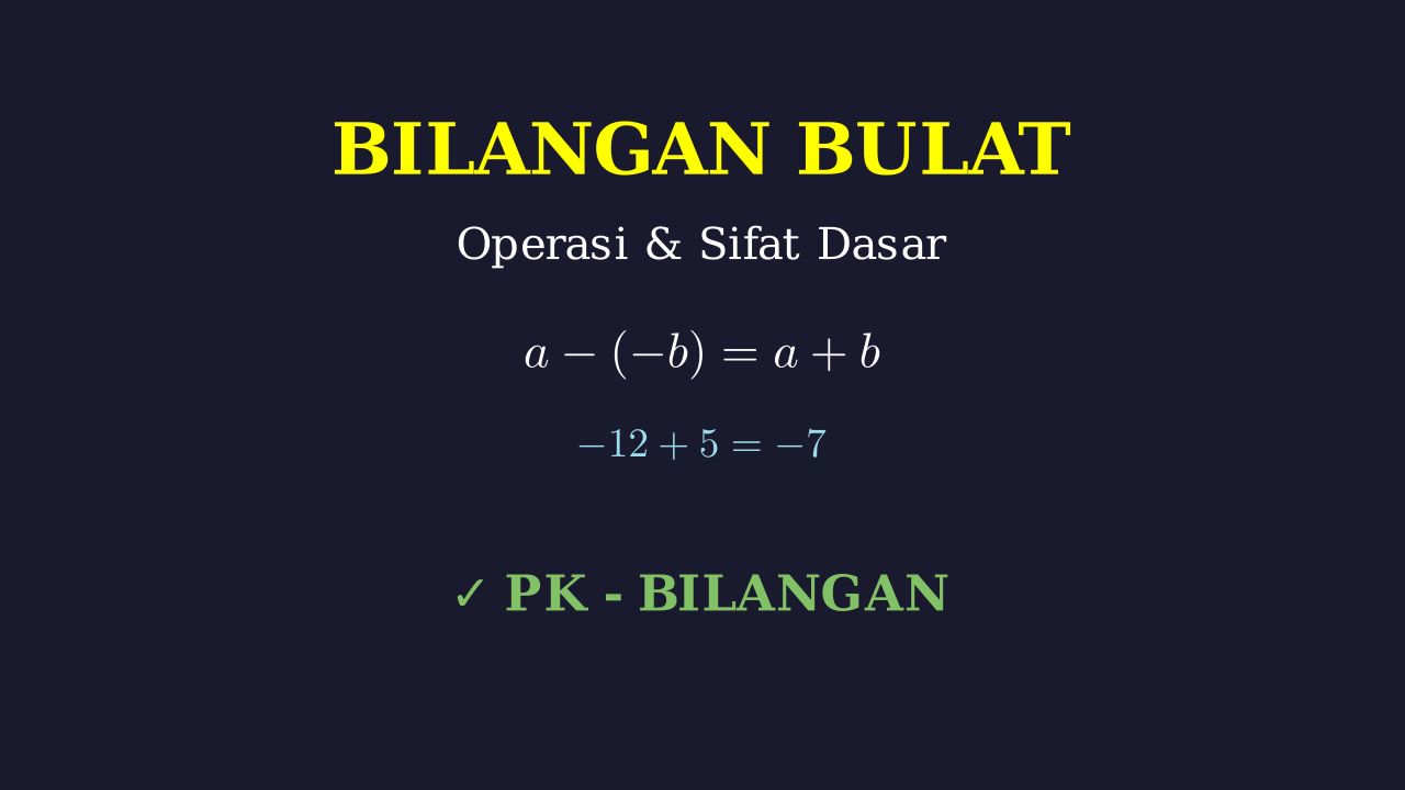 Operasi dan Sifat Bilangan Bulat