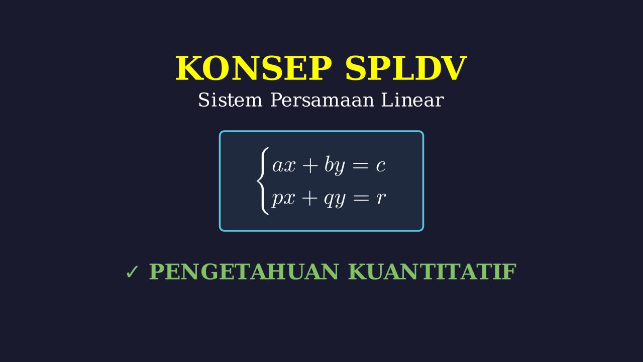 Konsep Dasar SPLDV