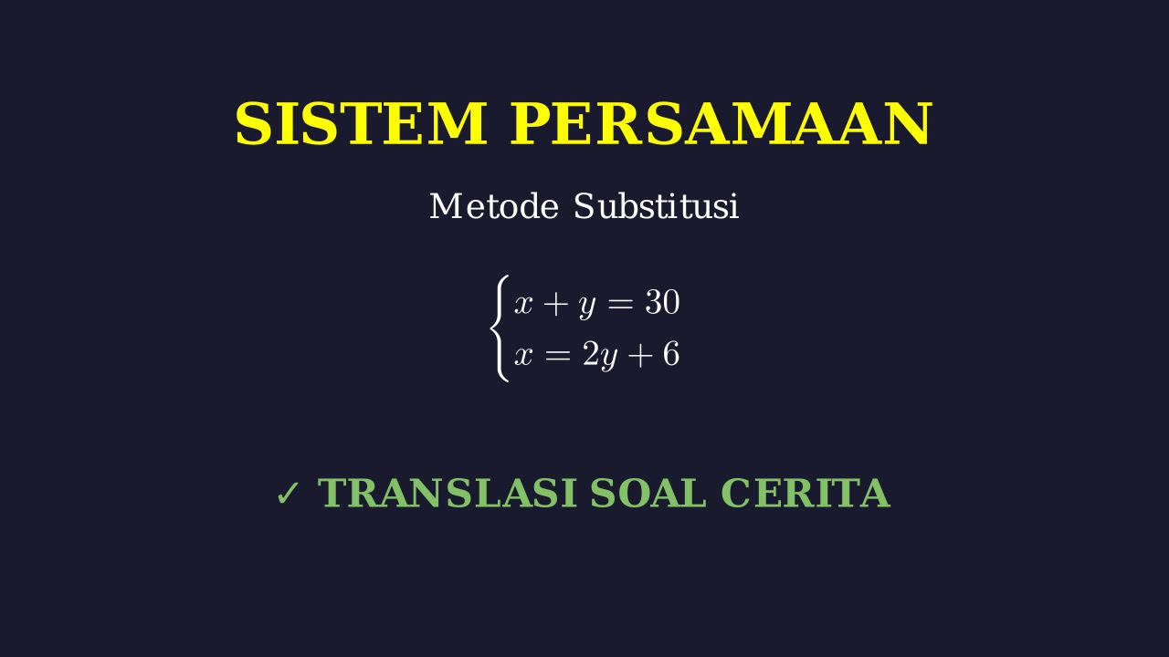 Word Problems: Substitution Method